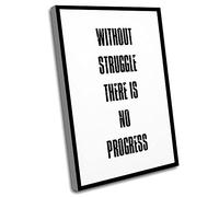 Jaesxxco Male Office Decor, Living Room Farmhouse Wall Art, Without Struggle There Is No Progress, Unique Gifts, Groomsmen Gift, Positive Quote Print, Wedding Ideas, 12x16 Inch UnFramed