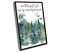 Jaesxxco Men Office Decor,John Muir Trail Quote,And Into The Forest I Go,Forest Watercolor Painting,Nature Gifts,Cabin Decor,Earth Day Outdoor,Landscape,12x16 Inch UnFramed Wall Art