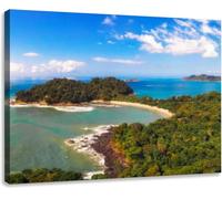 Jaesxxco Modern Canvas Wall Art Aerial View A Beach The Manuel Antonio National Park Costa Rica Poster For Living Room Bedroom Office School Home Decoration 12x16 Inch Unframed