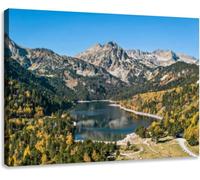 Jaesxxco Modern Canvas Wall Art Autumn Sant Maurici Lake Pyrenees Catalonia Spain Poster For Living Room Bedroom Office School Home Decoration 12x16 Inch Unframed