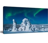 Jaesxxco Modern Canvas Wall Art Spectacular Northern Lights Display During A Cold And Freezing Wall Decor For Living Room Home Bedroom Kitchen Bathroom Office Artwork Painting 12x16Inch