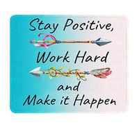 Jaesxxco Mouse Pad, 7.9X9.4 Inch Thick Rubber Premium-Textured Non-Slip Stitched Edges Waterproof Square Mouse Mat With Cute Pattern For Gaming Work Computer Office, Larger, Inspirational Quotes