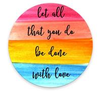 Jaesxxco Mouse Pad, Christian Quotes Bible Verses Round Customized Premium-Textured Mouse Mat, Washable Mousepads With Non-Slip Rubber Base Small Mousepad, Let All You Do Be Done With Love