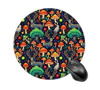 Jaesxxco Multi Functional Mouse Pad, Wear Resistant Round Compact Mousepad For Home Office Desktop, Magic Mushrooms Wild Animals Deer, Novelty Portable Mouse Pads