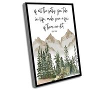 Jaesxxco Office Decorations,John Muir Quote,Of All The Paths You Take In Life,Forest Watercolor Painting,Nature Gifts,Cabin Decor,Earth Day Outdoor,Wilderness Art,12x16 Inch UnFramed Wall Art White 2