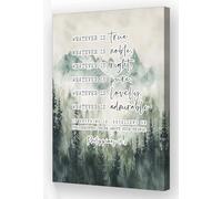 Jaesxxco Philippians 4 8 Whatever is True Wall Art Bible Verse Poster Praying Vintage Scripture Wall Decor Christian Posters Art for Hallway Pictures Unframed 8x10inch