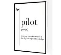 Jaesxxco Pilot Definition Canvas Wall Art,Funny Definition Poster,Scandinavian Dictionary Wall Art Modern Artwork Painting For Living Room Office Home Decoration Unframed 8x10inch