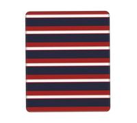 Jaesxxco Red White Navy Blue Stripes Nautical Stripe Soft Multi Size Rubber Lock Edge Mouse Pad Vertical Design 7.9X9.4 In