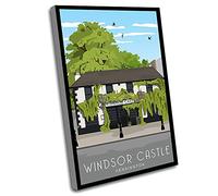 Jaesxxco Room Decor,Wall For Bedroom Decor,Chic Office Decor For Women,The Windsor Castle Pub,Kensington,London Travel Poster Available In,12x16 Inch UnFramed Wall Art