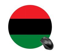 Jaesxxco Round Mouse Pad 7.8 Inches, Non Slip Rubber Base Mouse Pads For Office Home Work Game Compatible With Black Lives Matter Flag African American Flag