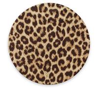 Jaesxxco Round Mouse Pad, Classic Brown Leopard Print Customized Premium-Textured Mouse Mat,Washable Mousepads With Cloth, Non-Slip Rubber Base Small Mousepad, 7.8 X 7.8X0.12 Inches