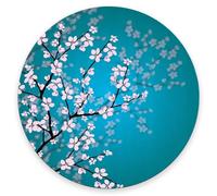 Jaesxxco Round Mouse Pad, Japanese Flowers Customized Premium-Textured Mouse Mat,Washable Mousepads With Cloth, Non-Slip Rubber Base Small Mousepad, 7.8 X 7.8X0.12 Inches