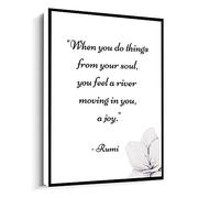 Jaesxxco Rumi Saying,When You Do Things From Your Soul,You Feel A River Moving In You,A Joy Poster Canvas Wall Art For Living Room Bedroom Office Home Decoration Artwork 121X6Inch Unframed