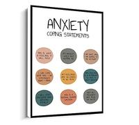 Jaesxxco Self Care Art,Anxiety Help Management,Mental Health Print,Therapist Office Decor Canvas Wall Art For Living Room Bedroom Office Home Decoration Artwork 121X6Inch Unframed