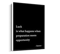 Jaesxxco Seneca Inspirational Quote,Luck Is What Happens When Preparation Meets Opportunity Print Canvas Wall Art For Living Room Bedroom Office Home Decoration Artwork 121X6Inch Unframed