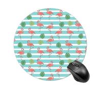 Jaesxxco Soft Reusable Mouse Pad, Versatile Comfy Slim Mousepad For Home Office Dorm, Mint Green Tropical Flamingo, Funny Desktop Protection Mouse Mat 7.8×7.8 Inch