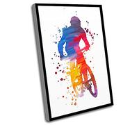 Jaesxxco Sports Inspirational Posters,Teen Girl Room Decor,Home Bathroom Decor,Biker Canvas Arts,Bicycling Art,Dirt Bike Decor,Mountain Biker Gift,Sport Art,12x16 Inch UnFramed Wall Art