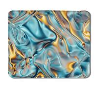 Jaesxxco Teal Mouse Pad, Modern Blue And Gold Liquid Mouse Pads For Wireless Mouse Computers Laptop Desk Accessories, Blue Mouse Pad, Teal Office Supplies,Desk Accessories, 7.9X9.4 Inch