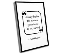 Jaesxxco Trendy Bedroom Decor,Pretty Living Room Decor,Black Office Decor,Beauty Begins The Moment You Decide To Be Yourself,Gifts For Boys,Fashion Illustration,Girl Boss,12x16 Inch UnFramed Wall Art