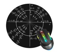 Jaesxxco Trigonometry Unit Circle Math Mouse Pad, Teacher Mouse Pads For Desk, Stitched Edge Mousepad With Non-Slip Rubber Base, Gaming Mouse Mat For Computer Laptop Home Office 7.8X7.8 Inch