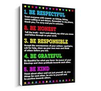 Jaesxxco Unframed Print Be Respectful Be Honest Be Responsible Be Gratefull Be Kind Canvas Painting Canvas Wall Art For Living Room Bedroom Office Home Decoration Artwork 121X6Inch Unframed