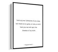 Jaesxxco Virginia Woolf Quote Print,Lock Up Your Libraries If You Like,Virginia Woolf Poster Canvas Wall Art For Living Room Bedroom Office Home Decoration Artwork 121X6Inch Unframed
