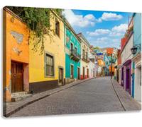 Jaesxxco Wall Art Decor Vistage Poster Guanajuato Mexico Scenic Cobbled Streets And Traditional Colorful Canvas Painting Prints For Classroom Homeschool Wall Decor Artwork Gifts Unframed 12x16Inch