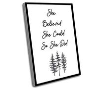 Jaesxxco Wall Canvas Art For Bedroom,She Believed She Could So She Did Wall Art,Inspirational Quote,College Graduation Gift,Motivational Quote,Girl Boss Lady,Printable,12x16 Inch UnFramed Wall Art