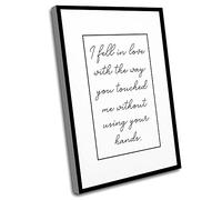 Jaesxxco Wall Decorations For Living Room,Chic Office Wall Decor,I Fell In Love With The Way You Touched Me Without Using Your Hands,S,Positive Quote,Art Modern,12x16 Inch UnFramed Wall Art