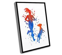 Jaesxxco Watercolor Quote Decoration,Spiritual Room Decor,Master Bathroom Decor,Girl Running With Dog,Woman Fitness Art,Runner Decorate,Running Lover,Sport Canvas Art,12x16 Inch UnFramed Wall Art