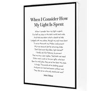Jaesxxco When I Consider How My Light Is Spent Canvas Wall Art,John Milton Poem Quote Print,Poem Poster Modern Artwork Painting For Living Room Office Home Decoration Unframed 8x10inch