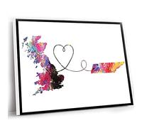 Jaesxxco Women Office Decor,Gifts For Travel Lovers,Map Wall Art,Watercolor Map Printing,Kids Room Decorations,Britain To Tennessee Travel Watercolour Print,12x16 Inch UnFramed Wall Art