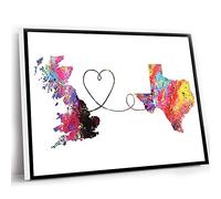 Jaesxxco Women Office Decor,Teen Boys Room Decor,UnFramed Map Art,Watercolor Map Printing,Gift For Travel Lovers,Britain To Texas Travel Watercolour Print,12x16 Inch UnFramed Wall Art