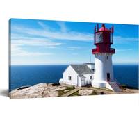 Jaesxxco World Famous Lindesnes Lighthouse At The South Norway Print Paintings Unframed Bedroom Wall Decor Artwork Modern Gallery Living Room Kitchen Wall Decorations 12x16Inch