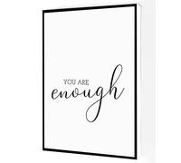 Jaesxxco You Are Enough Canvas Wall Art,Spirational Quote Poster,Text Work Prints Modern Artwork Painting For Living Room Office Home Decoration Unframed 8x10inch