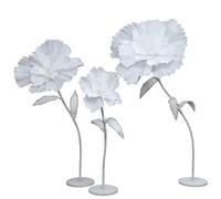 Jätte Blommor för Dekoration EVA Bionisk Sidenlotus med Flexibel PVC-stjälk och Träbas 6 Färger Bröllopsblommor för Dekoration, Bröllopsmottagning, Födelsedagsfest(White)