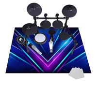 JaevKwzy 110 x 80 cm Professional Percussion E-Drum Rug - Drum Rug Drum Mat - Non-Slip Drum Carpet Rugs - Jazz Drum Bass Drum Snare Musical Instrument Mat - Drums Set Rug - Soundproof Drum Blanket