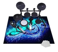 JaevKwzy Drum Rug Drum Mat Soundproof Mat Professional - Drum Rugs Non-Slip Blanket for Electronic Jazz Drum Kit Bass Drum Snare and Other Musical Instrument Mat - Rectangle Drum Carpet 110 x 80 cm