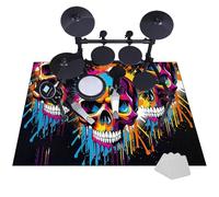 JaevKwzy Drum Rug Mat | Soundproof Drum Mat 110 x 80 cm | Non-Slip Soundproof Blanket for Electronic Drum Bass Drum Snare Jazz Drum | Drum Rugs | Musical Instrument Mat | Professional Drum Carpet