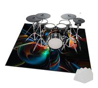 JaevKwzy Soundproof Carpet Drum Rug Drum Kit Mat | Non-Slip Bass Drum Snare Floor Mat | Professional Drum Carpet | Musical Instrument Drum Mat | Sound-Absorbing Mat for Electronic Drum 100 x 80 cm