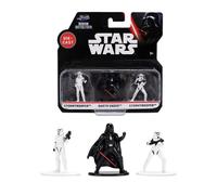 Jada Toys Star Wars Nano Die-Cast Figures Set of 3, Stormtrooper, Darth Vader, Stormtrooper 2.4 cm 1.65 Inches - Multicoloured