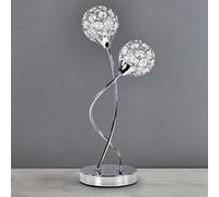 jafe 2 Globe Shape Light Chrome Table Lamp - Brilliant Bed Side Desk Sphere LED Lamps - Glass, Adjustable, Reading, Touch, Silver, Nightstand, Modern, Home Decor, Guest Room, Decoration