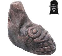 Jafermox Human Face Aztec Death Whistle - Loud Human-Like Scream - Ghost Scream Whistle for Halloween, Pranks, Decor, Self Defense - Handmade Ceramic - Grey