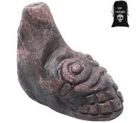 Jafermox Human Face Aztec Death Whistle - Loud Human-Like Scream - Ghost Scream Whistle for Halloween, Pranks, Decor, Self Defense - Handmade Ceramic - Grey