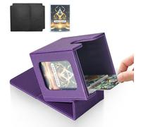 Jaffzora Card Deck Box for MTG Commander, Magnetic Card Display Case,TCG Card Storage Box, Holds 100 Double-Sleeved Cards,Purple