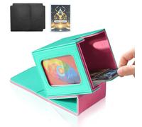 Jaffzora Card Deck Box for MTG Commander, Magnetic Card Display Case,TCG Card Storage Box, Holds 100 Double-Sleeved Cards, Green & Pink