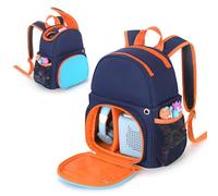 Jaffzora Carrying Backpack Compatible with Toniebox Starter Set, Travel Storage Bag Fits for Tonies Figures Characters,Tonies Headphones & Accessories, Blue&Orange (Bag Only)