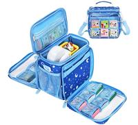 Jaffzora Carrying Case Compatible with Little Tikes Story Dream Machine Books Starter Set, Portable Cute Storage Bag for Storytime,Little Golden Book & Characters,Blue
