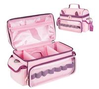 Jaffzora Carrying Case Compatible with Toniebox 2 & 1 Starter Set,Cute Storage Bag for Tonies Figures Characters,Tonies Headphones & Accessories, Pink&Purple(Bag Only)