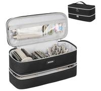 Jaffzora Carrying Case Fits for Shark Flexstyle & Hair Dryer, Travel Storage Bag Compatible with Dyson Supersonic Hair Dryer/Airwrap Styler and Attachments, Black(Bag Only)